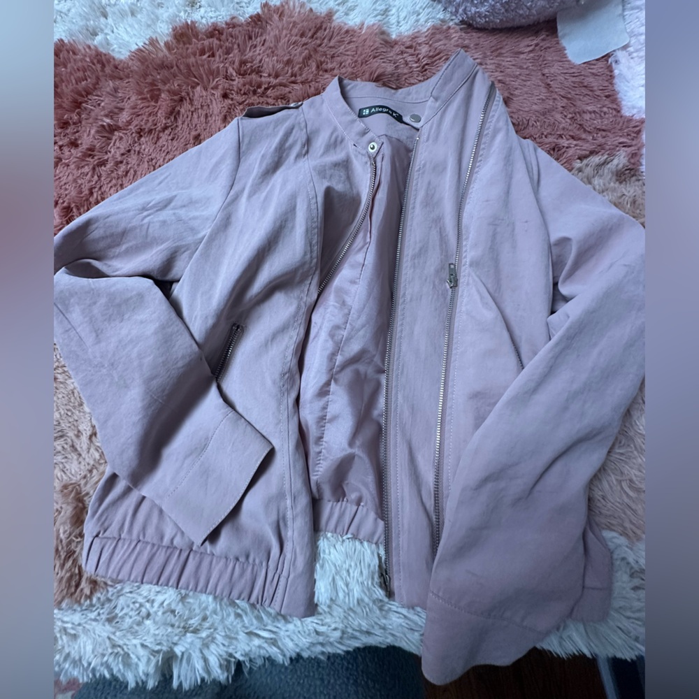Allegra K Blush Pink Casual Jacket